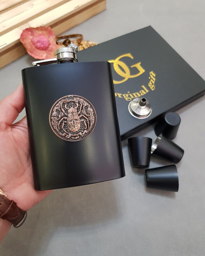 بطری جیبی مشکی پلاک دار