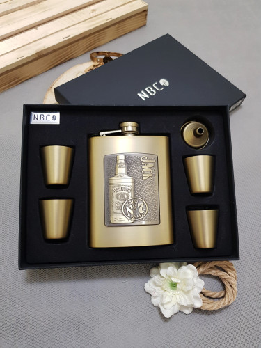 بطری جیبی پلاک دار جک دنیلز گلد