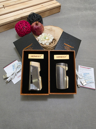 فندک شارژری سنسور دار پلاتینی طلایی